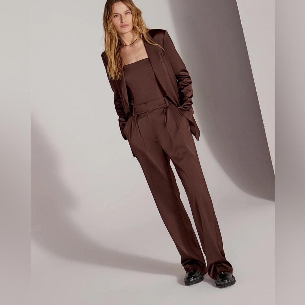 Favorite Daughter Coffee Satin Pant size 4